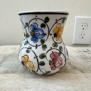 Hand Painted in Portugal Small Ceramic Vase